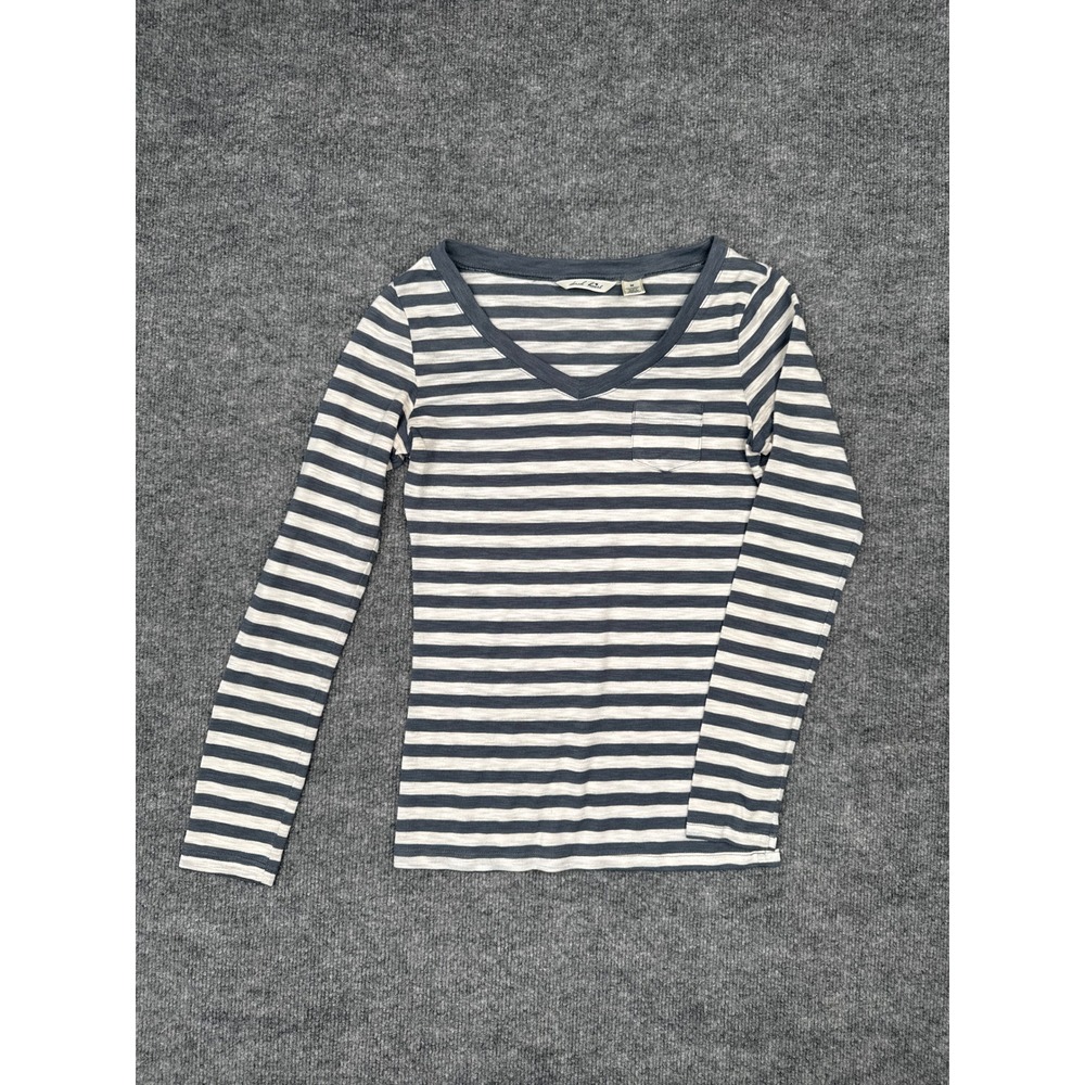 Derek Heart Striped V-Neck Long Sleeve Top Womens Sz Medium